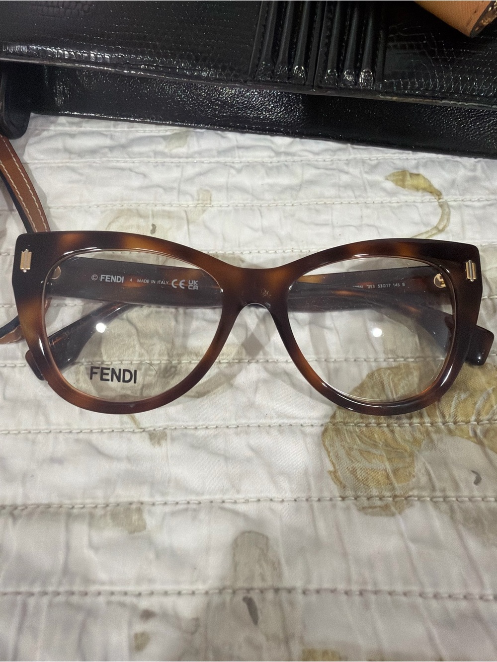 BRAND NEW FENDI FE50086I 053 BLONDE HAVANA GOLD AUTHENTIC FRAME EYEGLASSES 53-17